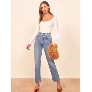 Reformation Blue Straight Leg Jeans